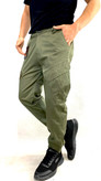 شلوار مردانه آلفا مدل دمپا دکمه پارچه کتان براش